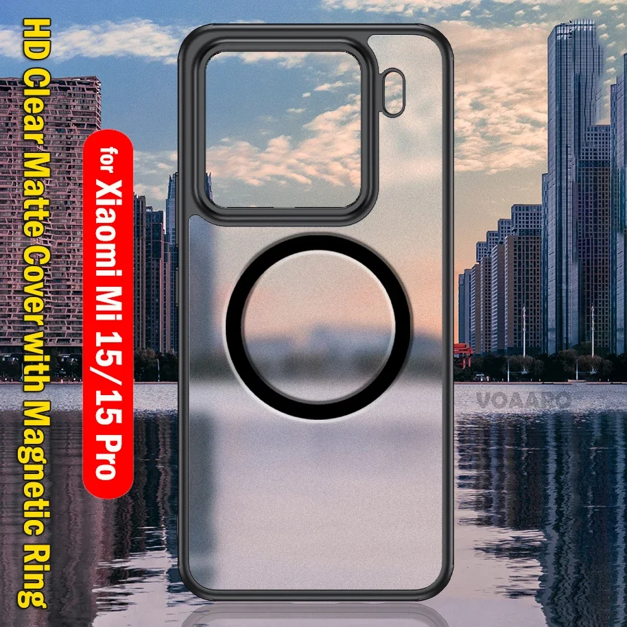 Matter HD Transparent Funda for Xiaomi Mi 15 Pro Case Magneti Ring Cover for Xiaomi Mi 15 Pro Case Anti-knock Shockproof Capa