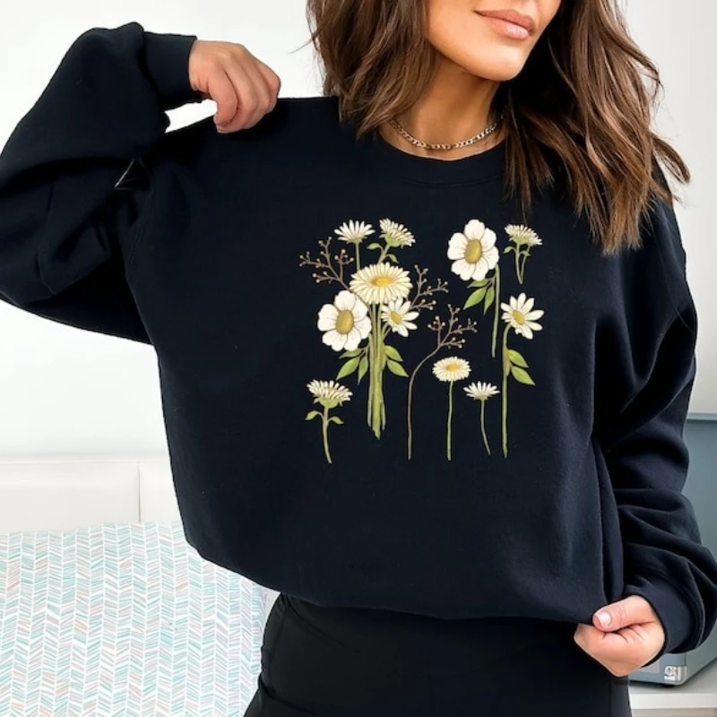 

Для ее цветочного любовника, женский подарок на день матери с цветочным принтом, осенне-зимняя толстовка с длинными рукавами, термотолстовка, пуловер для взрослых