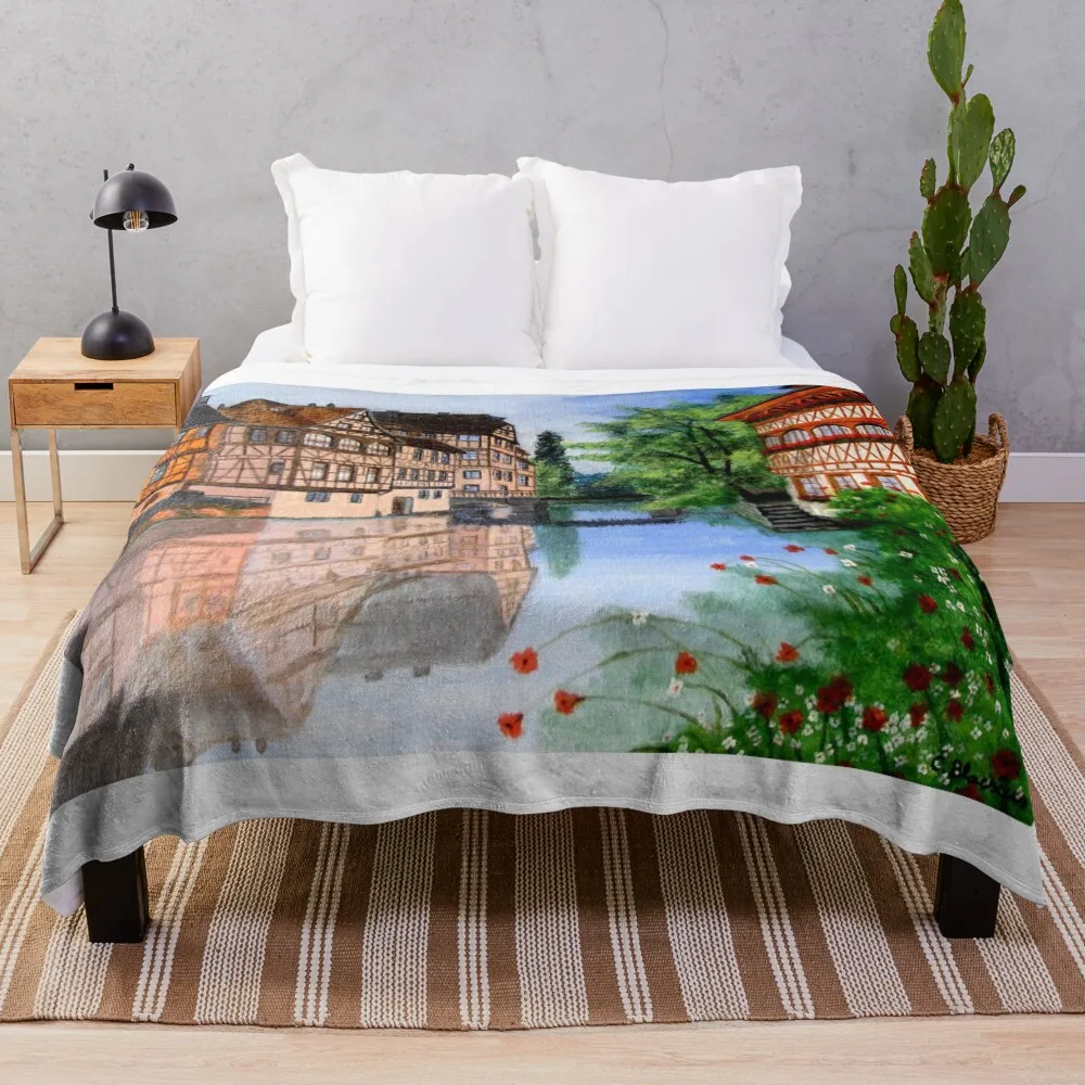 Strasbourg, Little France Throw Blanket Thin Beach Nap Blankets