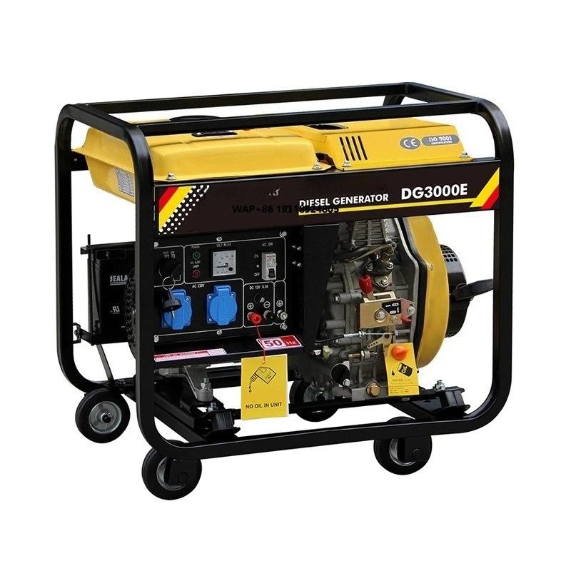 

DG3000E Open Frame Generator Single Phase 50Hz Frequency with European Plug Four Small Wheels