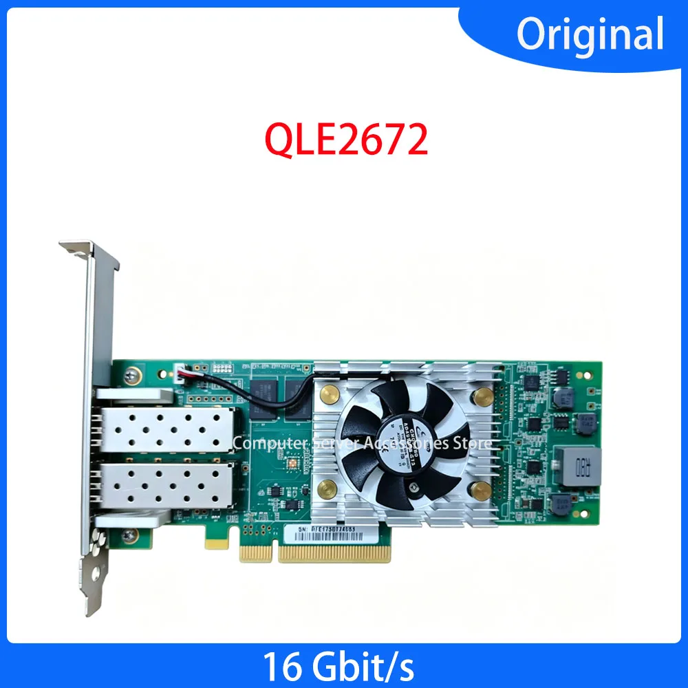 QLE2672 Dual Port 16G Fiber Channel HBA Card with Fan HD8310405-02 16 Gbit/s