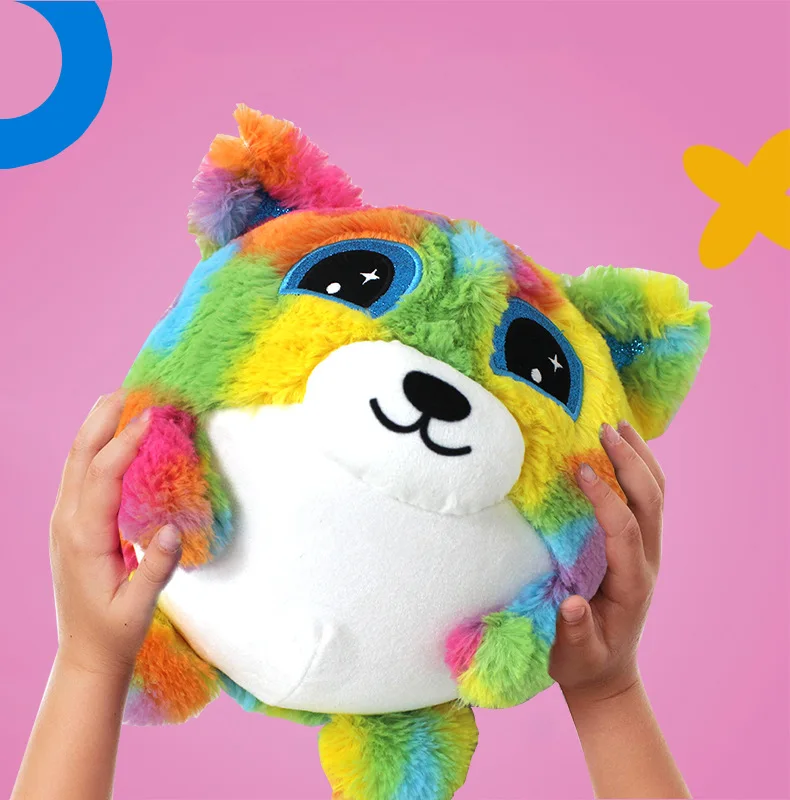 Plush Bouncy Ball for Kid Inflatable Sensory Toddler Toy with Animal Cover Indoor Outdoor Play for 3+ Chrismas Birthday Gift