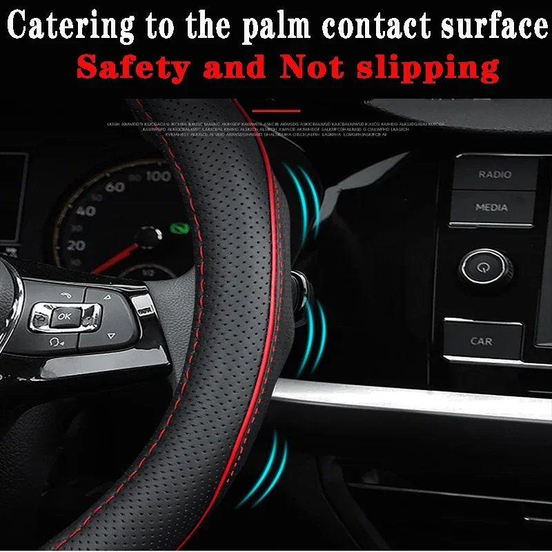 Car Genuine Leather Steering Wheel Cover for DFSK Glory 580 PRO Glory 500 ix7 S560 ix5 580 330 330S S370 Auto Accessories 2024