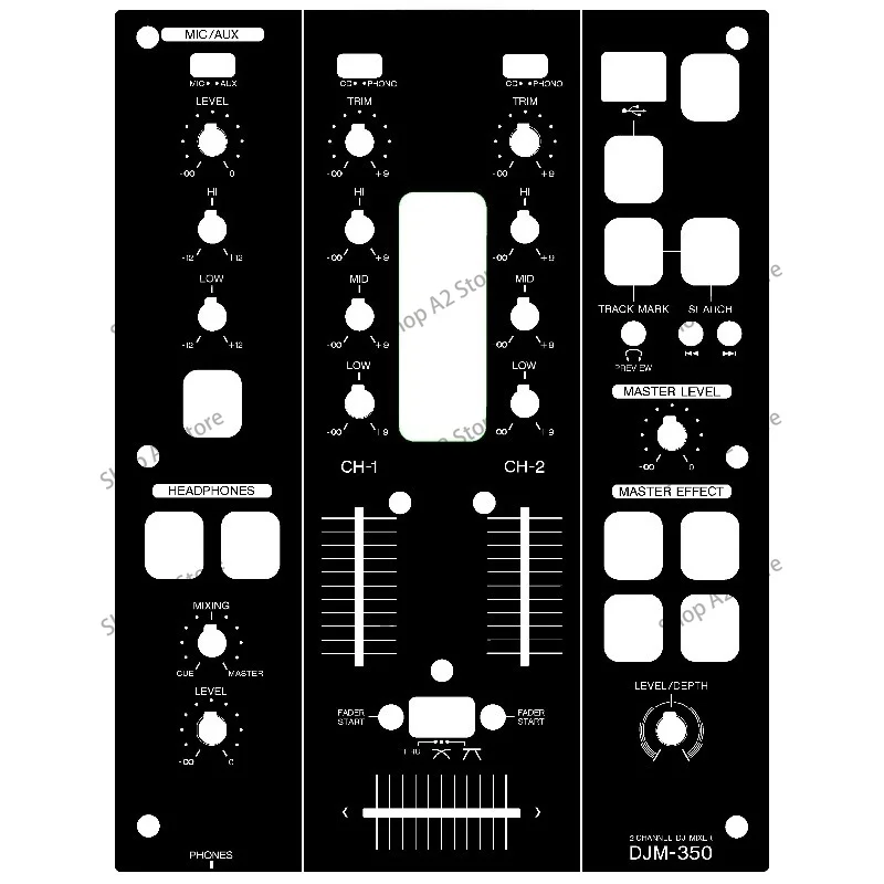 Panel DJM350 Mixer Panel DJ Film Protective Sticker Black Original Color Is Made of PVC Material