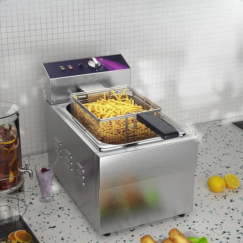 Freidora eléctrica multifuncional comercial, pinchos para patatas fritas, muslos de pollo frito, parrilla teppanyaki