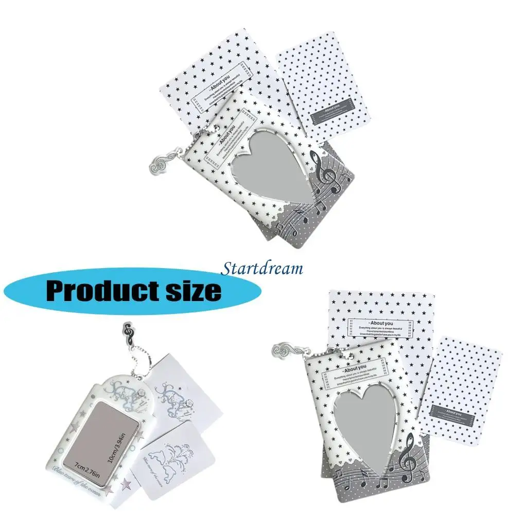 Photo Card Sleeve with Beads Chain Photocard Covers PVC Card Sleeves for Women Girl Student Keyring Bag Backpacks Charm K92C