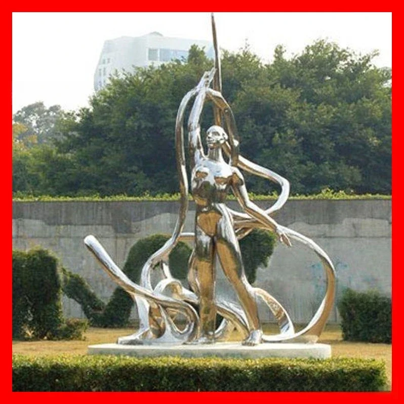 Ornement de sculpture de sol de paysage d'art extérieur d'hôtel creux d'art de fer de croquis de jardin d'acier inoxydable