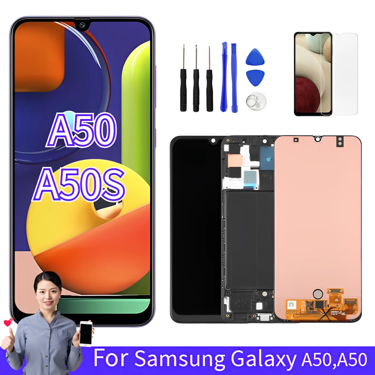 

6,4 "galaxy a50 экран для Samsung Galaxy A50/A50S LCD дисплей SM-A505F/DS A505FM/DS A505W A505GT/DS сенсорный экран дигитайзер