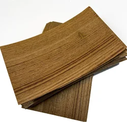 10pcs/lot  Length:200x120mm Thickness:0.3-0.5mm Natural Teak Wood Chips Thin Veneer Sheets Diy Speaker Veneer Peel