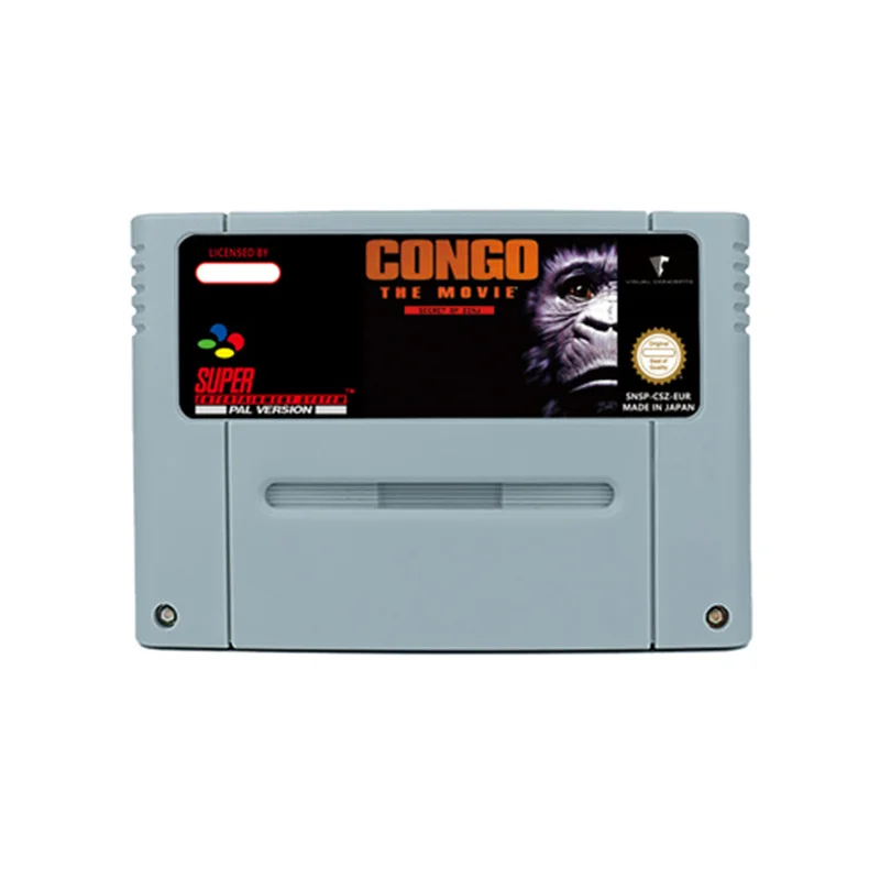 Congo The Movie Secret of Zinj Action Game for SNES 16 BitRetro Cart Children Gift