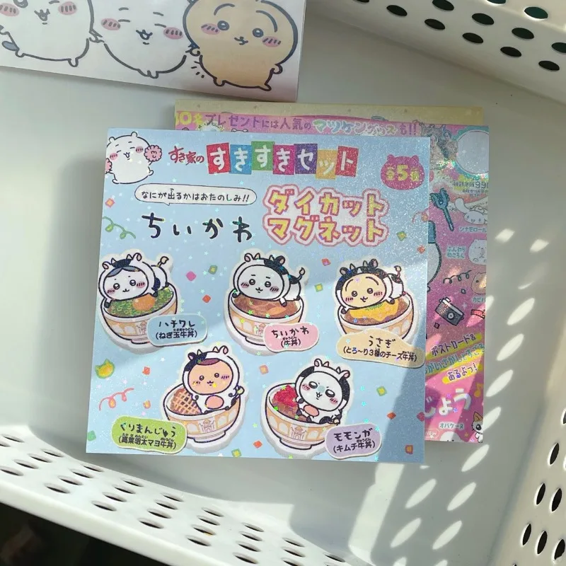 MINISO Chikawas Laser Stickers, Desenhos animados bonitos, Anime Handbook Decoração, Brinquedos infantis de copo de água