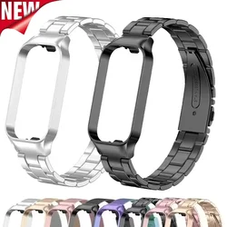 Strap For Xiaomi Mi Band 8 Active Bracelet for Xiaomi Smart Band 8 Active Stainless Steel Metal Watchband Mi Band 8 Active