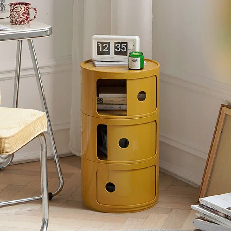 Nordic Minimalist Nightstand Creative Plastic Abs Storage Side Cabinet Multi-Layer Storage Shelf Living Room Side Table