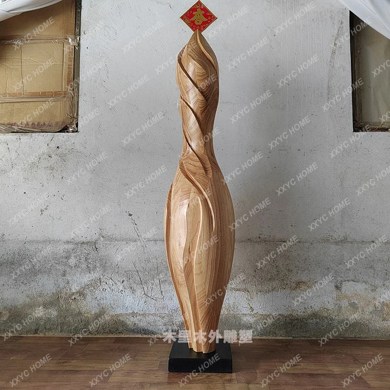 

Abstract wood carving floor decoration decoration restaurant sales office hotel large solid wood sculpture