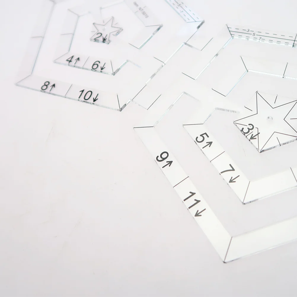 مسطرة مزدوجة مرقعة لحاف مساطر وقوالب خياطة الملابس صنع ملصق حرفي