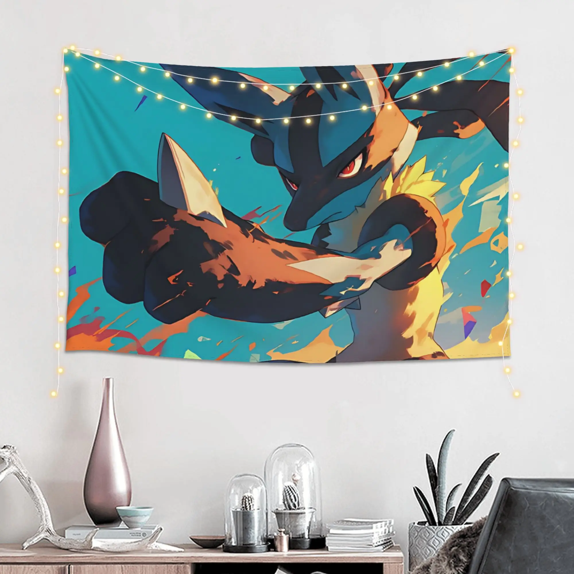 Cutecore Anime Pokemon Theme Tapestry Bedroom Decoration  Wall Hanging Blanket Tapestry Cool Stuff For Room