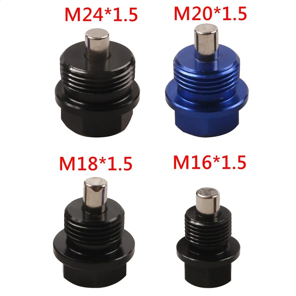 M12x1.5 M12x1.25Magnetic Oil Drain Plug Oil Drain Sump Nut Aluminum Alloy Gearbox Oil Sump Drain Plug Nut M16x1.5 M18x1.5