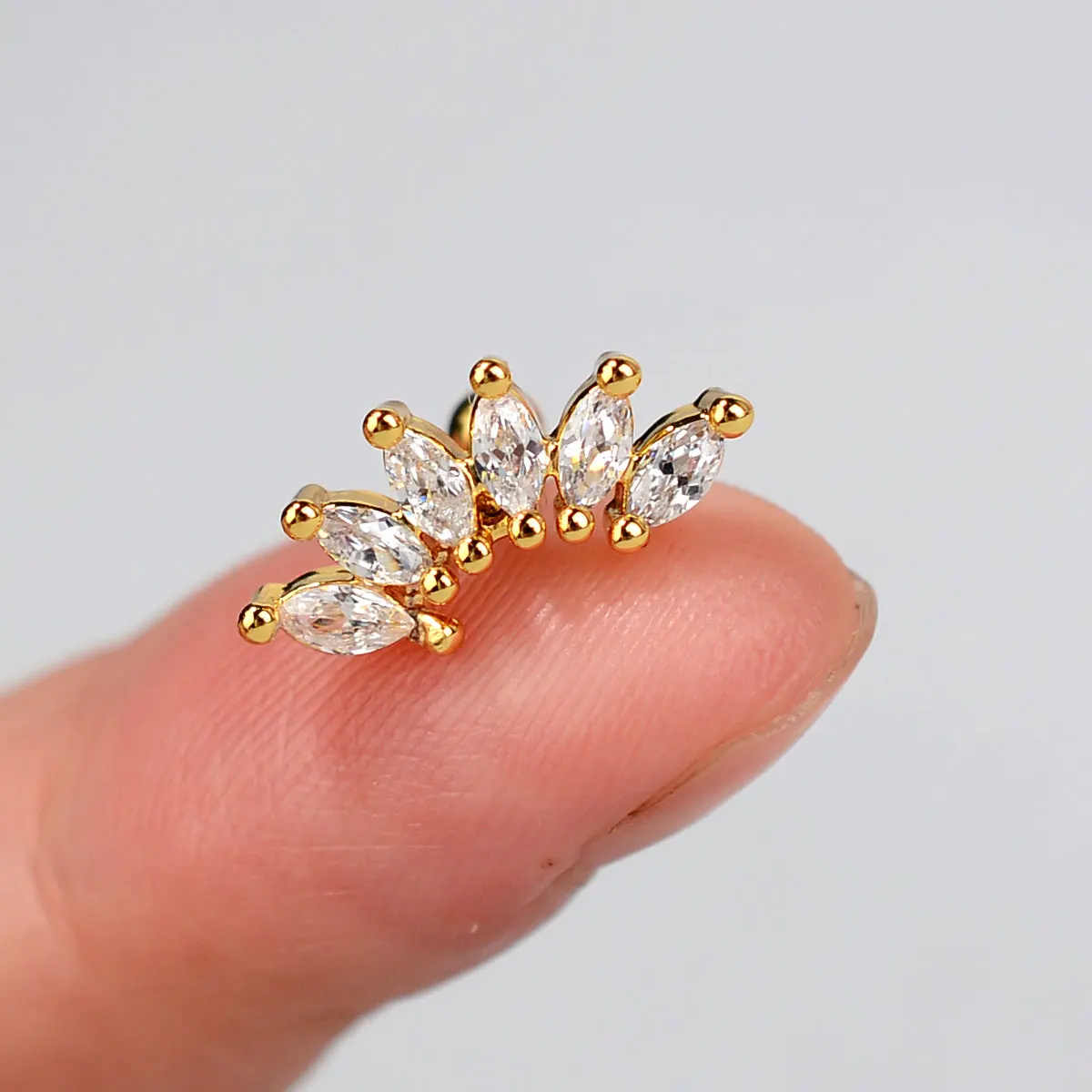 1pc Kristall cz Tragus Helix Piercing Ohr stecker Ohrring für Frauen Turm lappen Knorpel Schmetterling Blatt Blume Ohr Percing edlen Schmuck – Detail 18