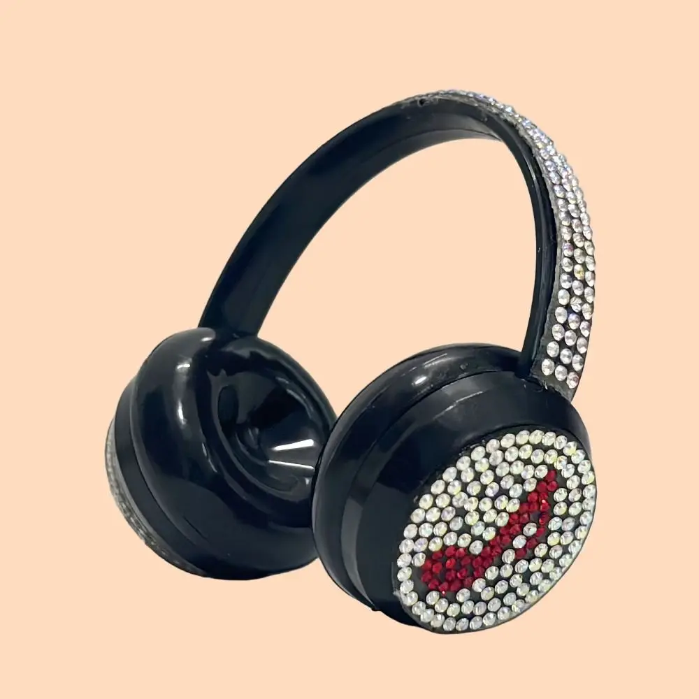 หูฟังประดับเพชรเทียม พลาสติก DIY อุปกรณ์ตกแต่งหูฟัง สำหรับ V1 V2 และตุ๊กตาผ้าฝ้ายขนาด 17 ซม.