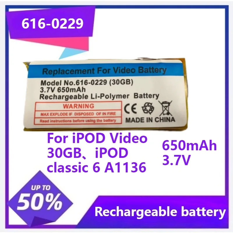

616-0229 616-0282 EC003 Battery For iPod Classic Video Thin Nano2 30GB