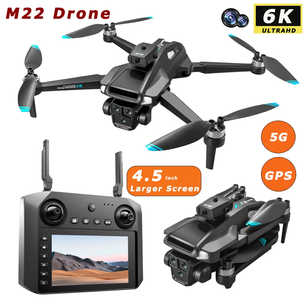 

New M22 PRO SE MAX Drone 4K Professional HD Dual Camera Obstacle Avoidance Brushless Quadcopter PRO SE Fodable Helicopters Toys