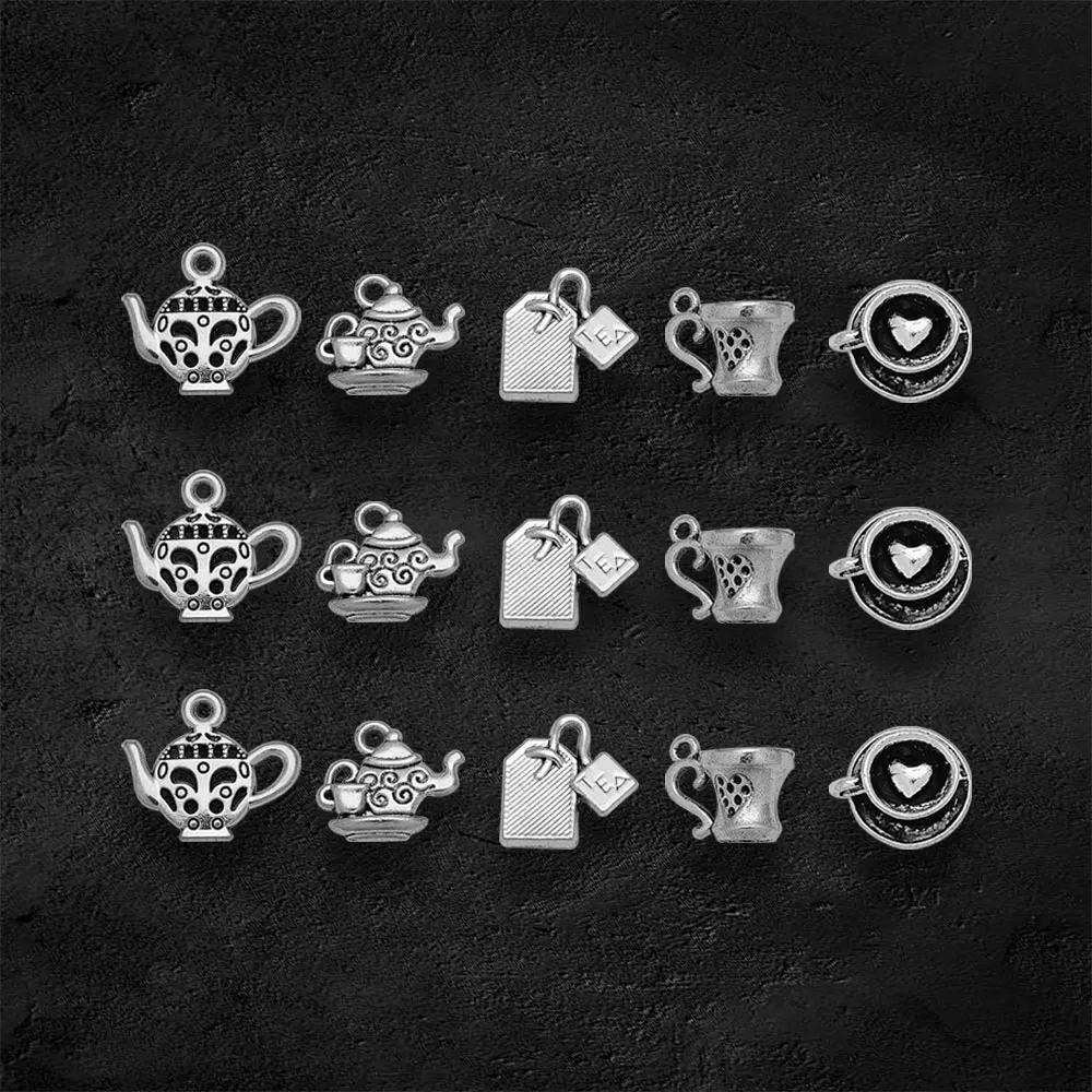 Antique Silver Plated Tea Coffee Cup Charms Have A Break Pendants For Diy Bracelets Jewelry Making Findings Supplies Accessories