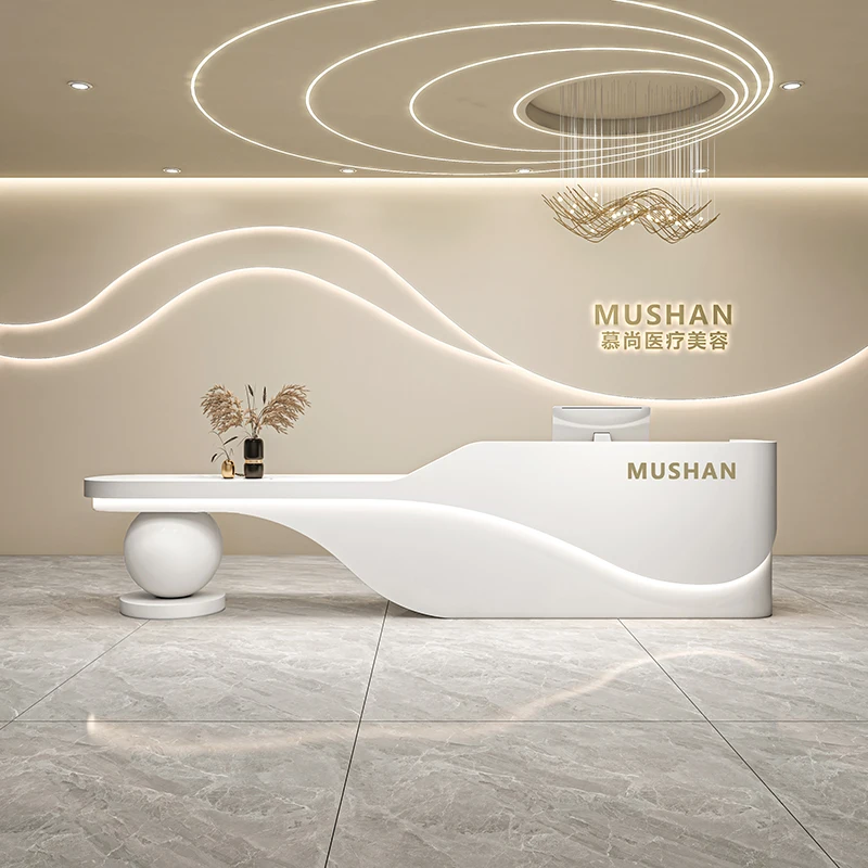 بسيطة الحديثة صالون تجميل أمين الصندوق التجميل الفاخرة الصناعية المهنية جماليات الاستقبال أثاث المطعم