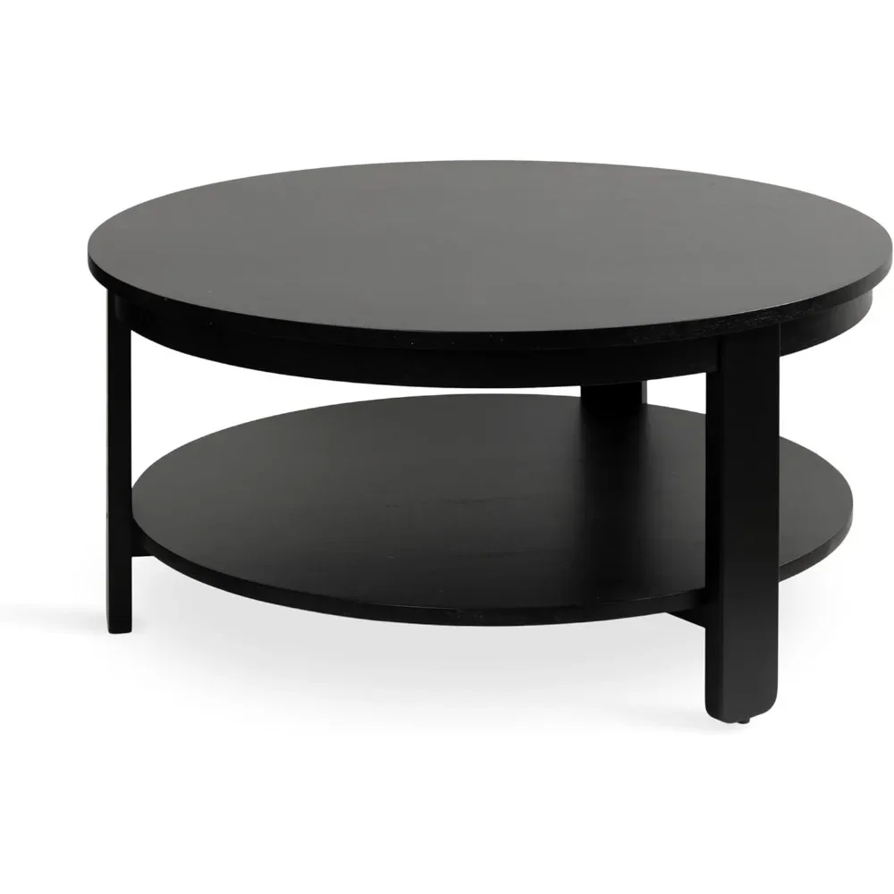 

Modern Tiered Round Coffee Table For Living Room Decor, 34x34x17|