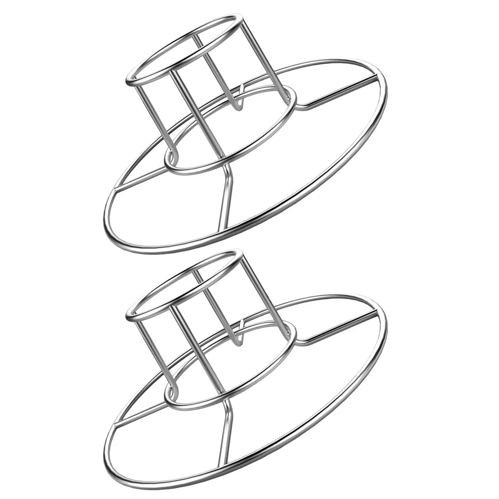 

Набор из 2-х круглых подставок для курицы из нержавеющей стали, держатели для жарки на открытом воздухе, полезные кухонные подставки для гриля