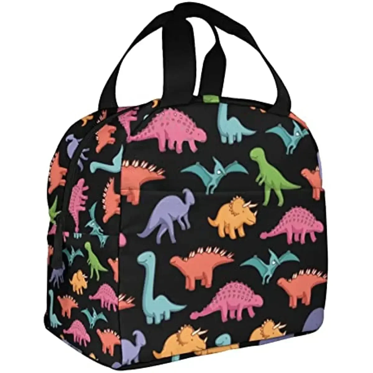 

Cute Dinosaurs Insulated Lunch Bag Lunch Thermal Cooler Bag Multi-Pocket Tote Cooler Bag for Office Work School