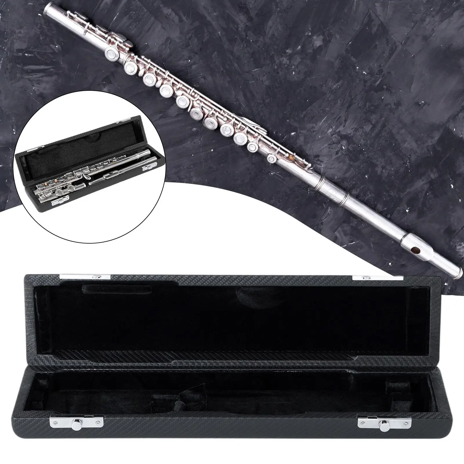 Flute Case Storage Box Musician Gift Waterproof Scratch Resistant Carrier Protection for Trip Show Player Transport Beginners