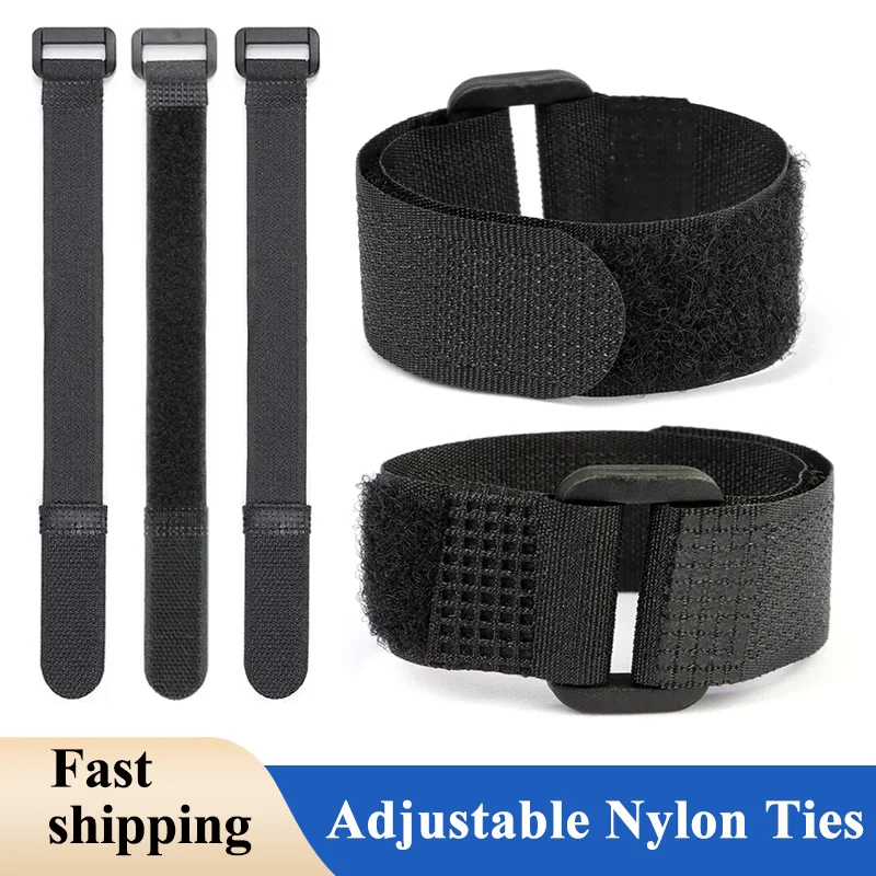 Adjustable Nylon Fastener Straps Reusable Hook and Loop Cable Ties for Securing Cord Wire Management Organizer DIY Cinch Straps