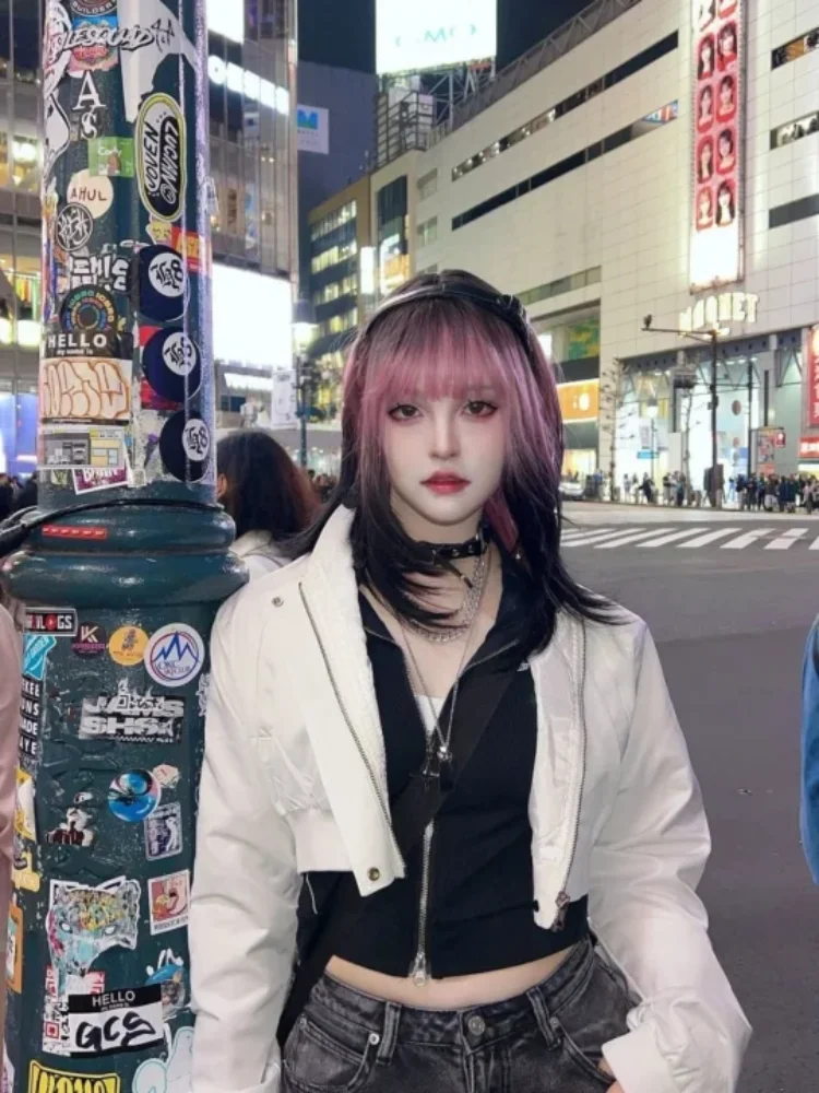 

American retro spicy girl cool and handsome women's tops Y2K Harajuku style spicy girl versatile trendy top millennium style