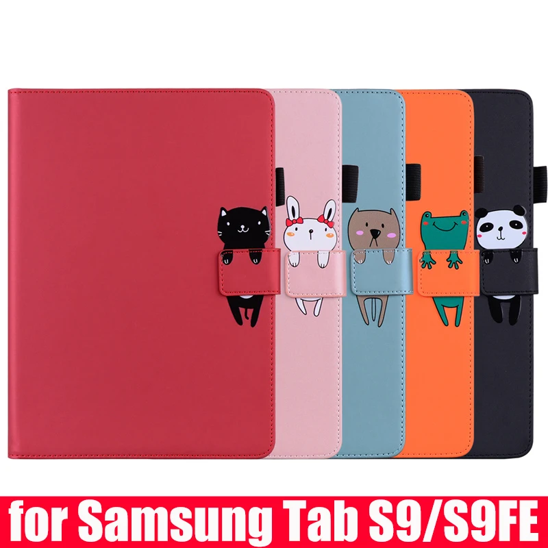 for Samsung Galaxy Tab S9/S9FE 11.0inch Leather Book Style Fold Stand with Botton E-Book Tablet PC Cover Case