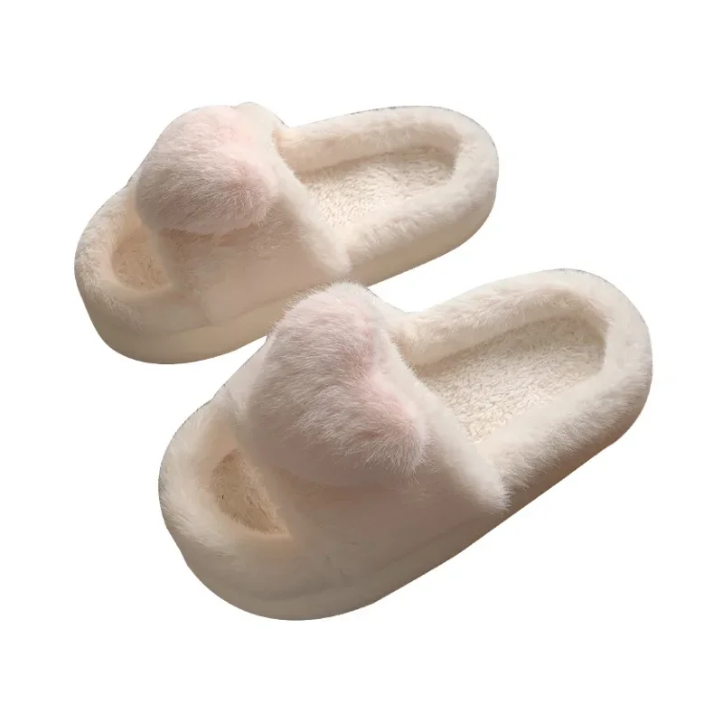 2024 Women's cute New Winter Cotton slippers Fashion Color Scheme Mature Cut Plush Insulation Women's Cotton Slippers