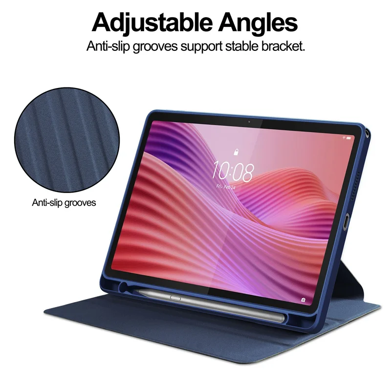 لينوفو تاب 10 1 2025 TB311FU 10.1 بوصة حافظة 360 دوران واضح الظهر لينوفو تاب TB311FU غطاء لوحي مع حامل قلم رصاص #5