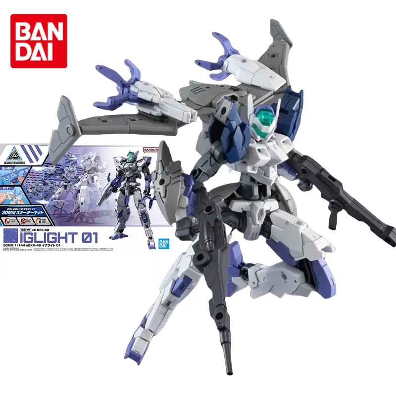 Bandai Original 30MM Model Kit อะนิเมะฟิกเกอร์ 1/144 EEXM-40 IGLIGHT 01 แอ็คชั่นฟิกเกอร์ของเล่นสะสมเครื่องประดับของขวัญสำหรับเด็ก