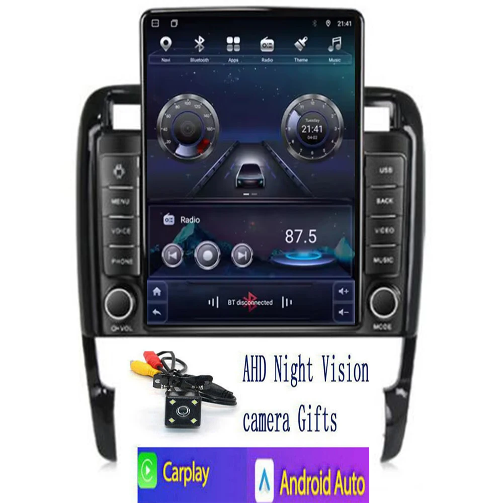 Wireless Carplay Multimedia Player Car Radio for Porsche Cayenne 955 957 9PA 2002-2010 Android14 Navigator GPS 5GWiFI