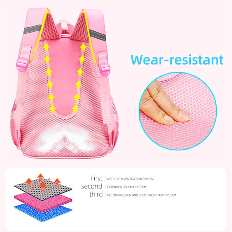 Tas ransel sekolah kualitas tinggi, tas punggung anak dengan roda anti air untuk remaja perempuan