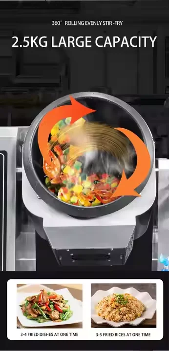 Commercial 5000w Intelligent China Wok Automatic Stir Fry Electric Rotary Cooking Machine Cooking Mixer Machine Price