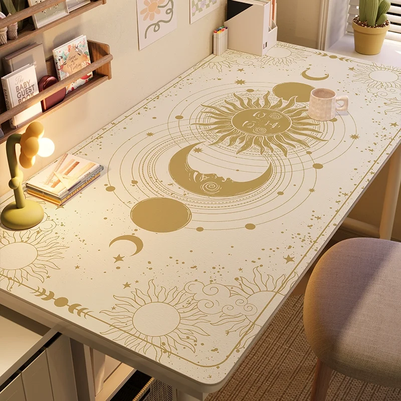 Anime Tarot Card Zodiac Divination Desk Mat | XXL Ins Style PU Leather Pad Waterproof Stain Resistant for Study Gaming Decor