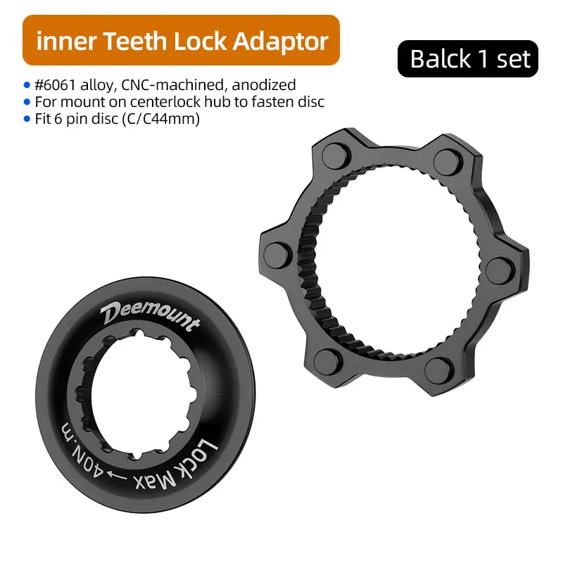 Deemount Fahrrad Centerlock zu 6-Loch Adapter-Nabe, Center Lock Konvertierung, 6-Loch Rotoradapter für MTB Rennrad Scheibenbremse DIY
