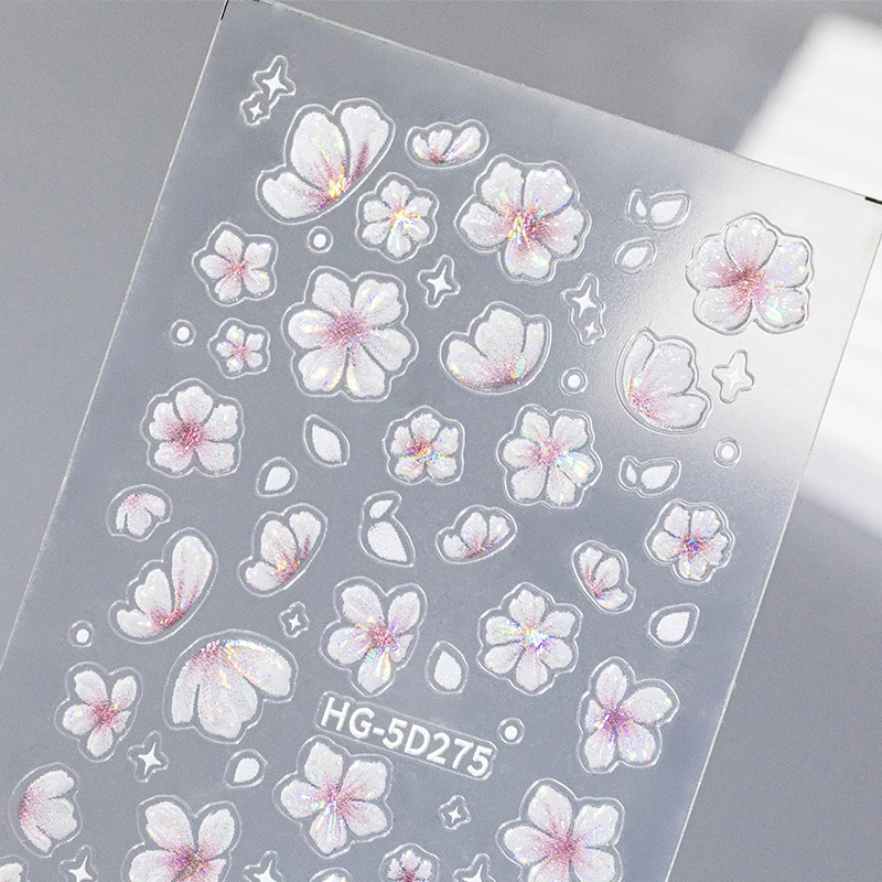Fashion Sweet Flower Nail Sticker Creative Embossed Three-dimensional Flower Nail Sticker Exquisite Decoration Nail Stickers
