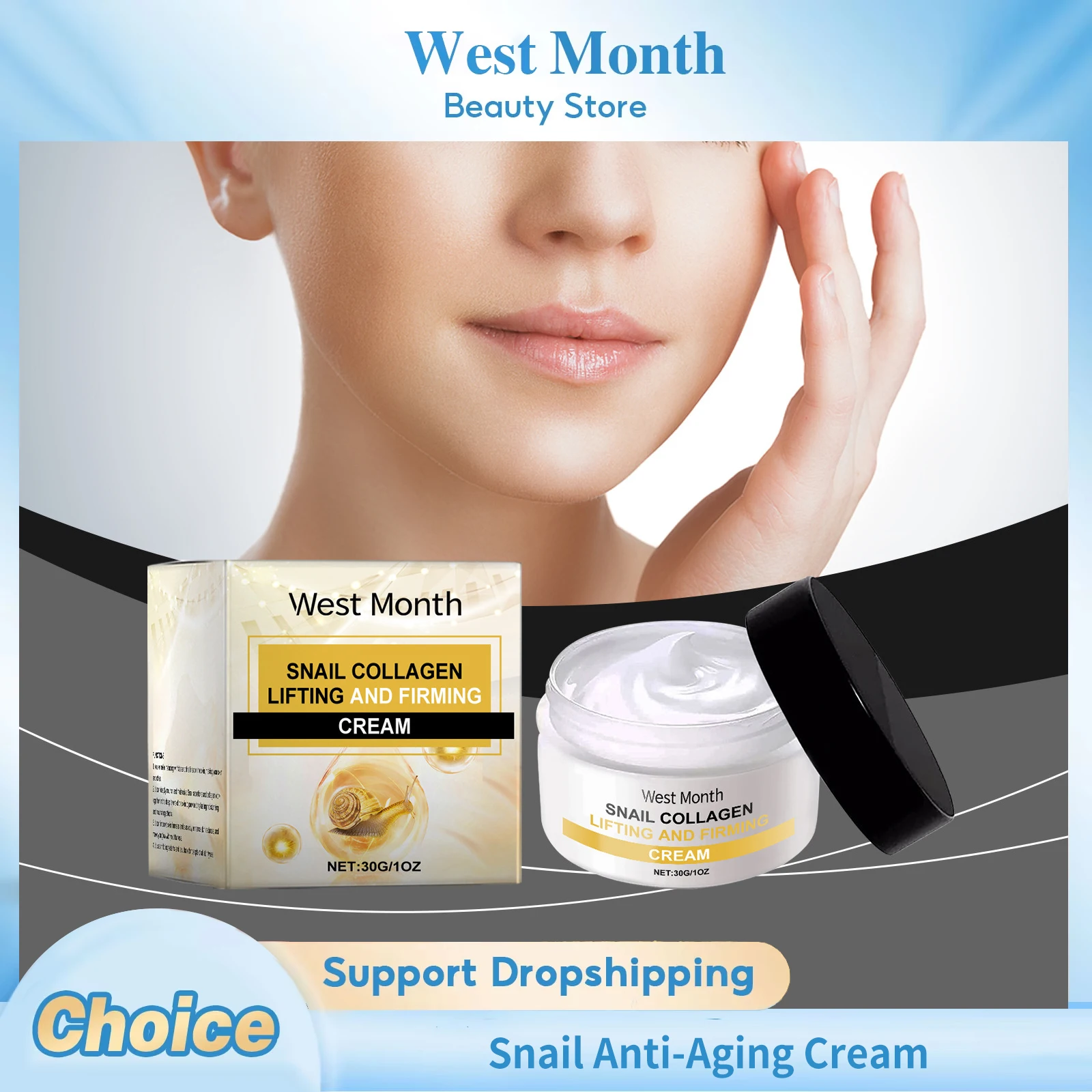 

Snail Anti-Aging Cream Deep Nourishing Reduces Wrinkles Lifting Firming Moisturizing Brightening Whitening Collagen Face Cream
