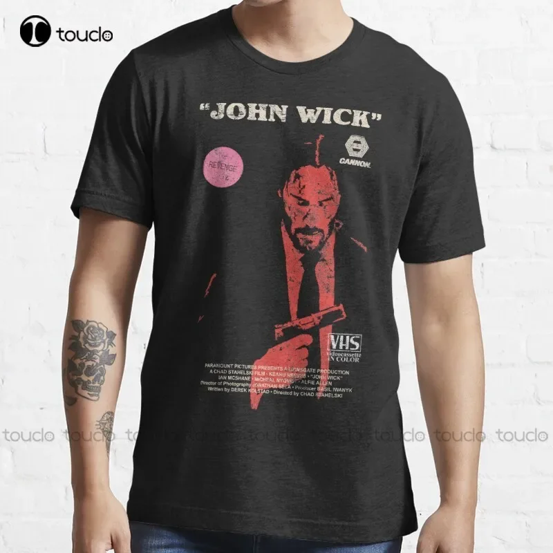 Nueva camiseta de John Wick Vhs 70S películas 80S Camiseta de algodón camisa de trabajo Unisex