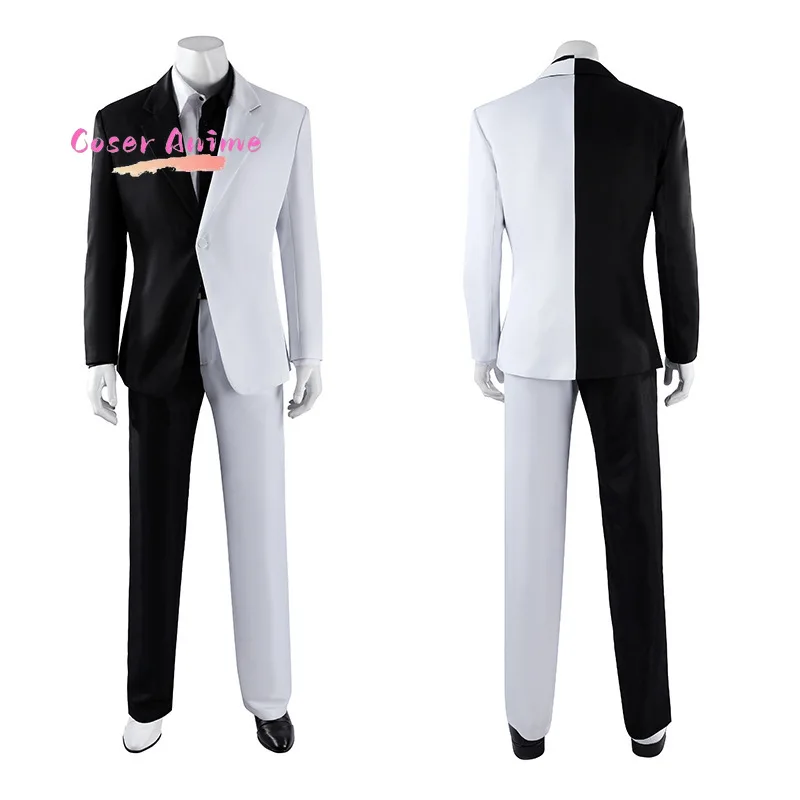 DC Two Face Harvey Dent Cosplay Costume Gothic Black and White Suit Stage Performance Costume Cosplay view 3