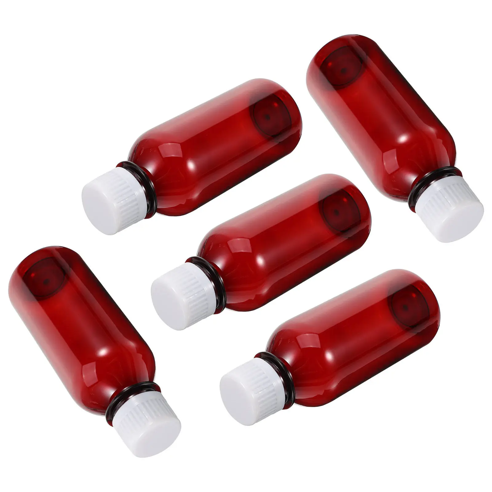 6Pcs Medicine Jar Light Blocking Storage Bottles with Lid Accurate Scale Sealing Container for Household Medicine Organizer