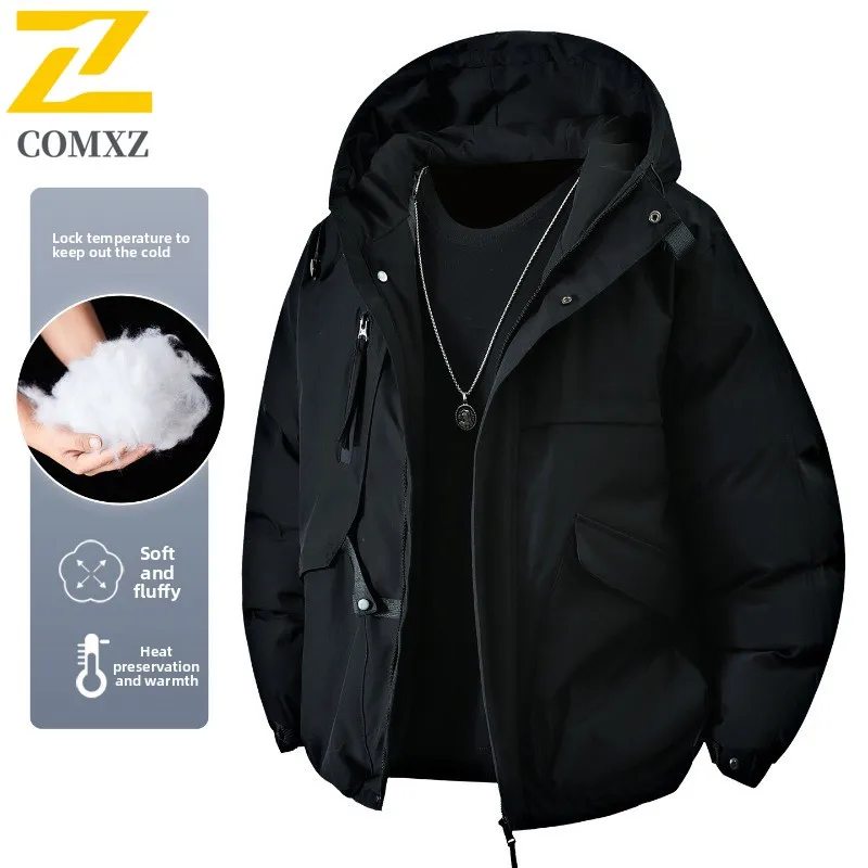 

2025 New Winter Work Parka Lined Cotton and Thickening Warm Cotton Jacket Casual Fashion Man‘s Hooded Coat Windproof Warm Jacket