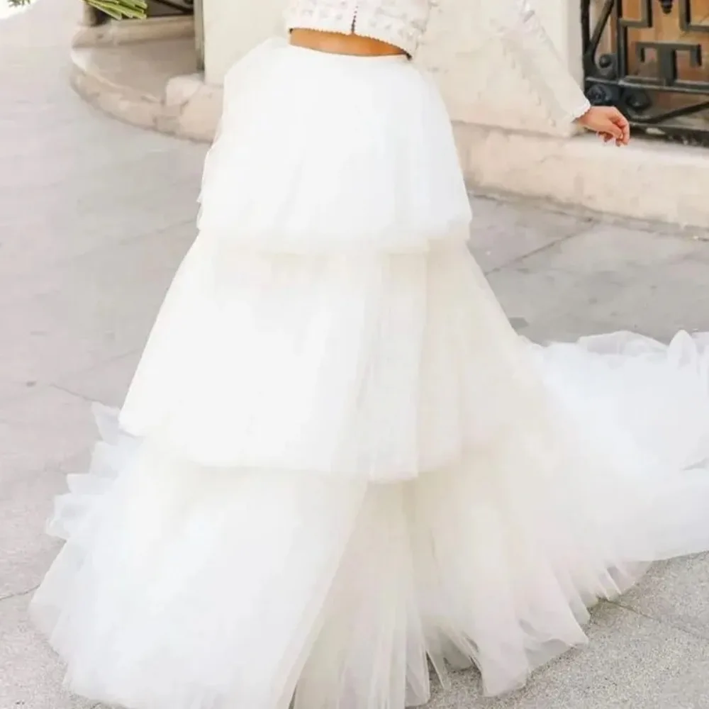 

Abgestufter Tembali abnehmbarer Rock Hochzeit abnehmbarer Zug für Kleider Braut party Abschluss ball Überrock