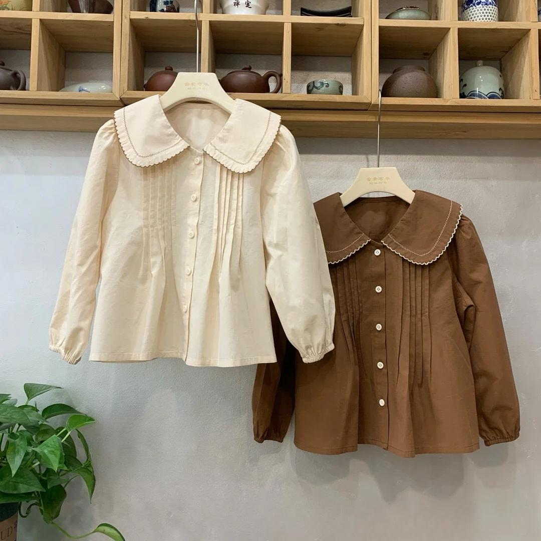 

Girls shirt Autumn 2024 foreign style lapel girl clothes